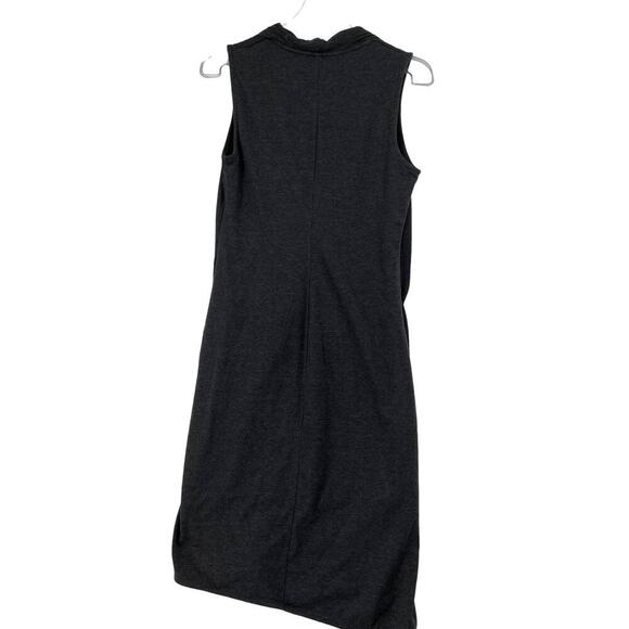 Athleta Duet Wrap Surplice Dress Size S Gray Sleeveless Stretch Knit Bodycon - Picture 9 of 13